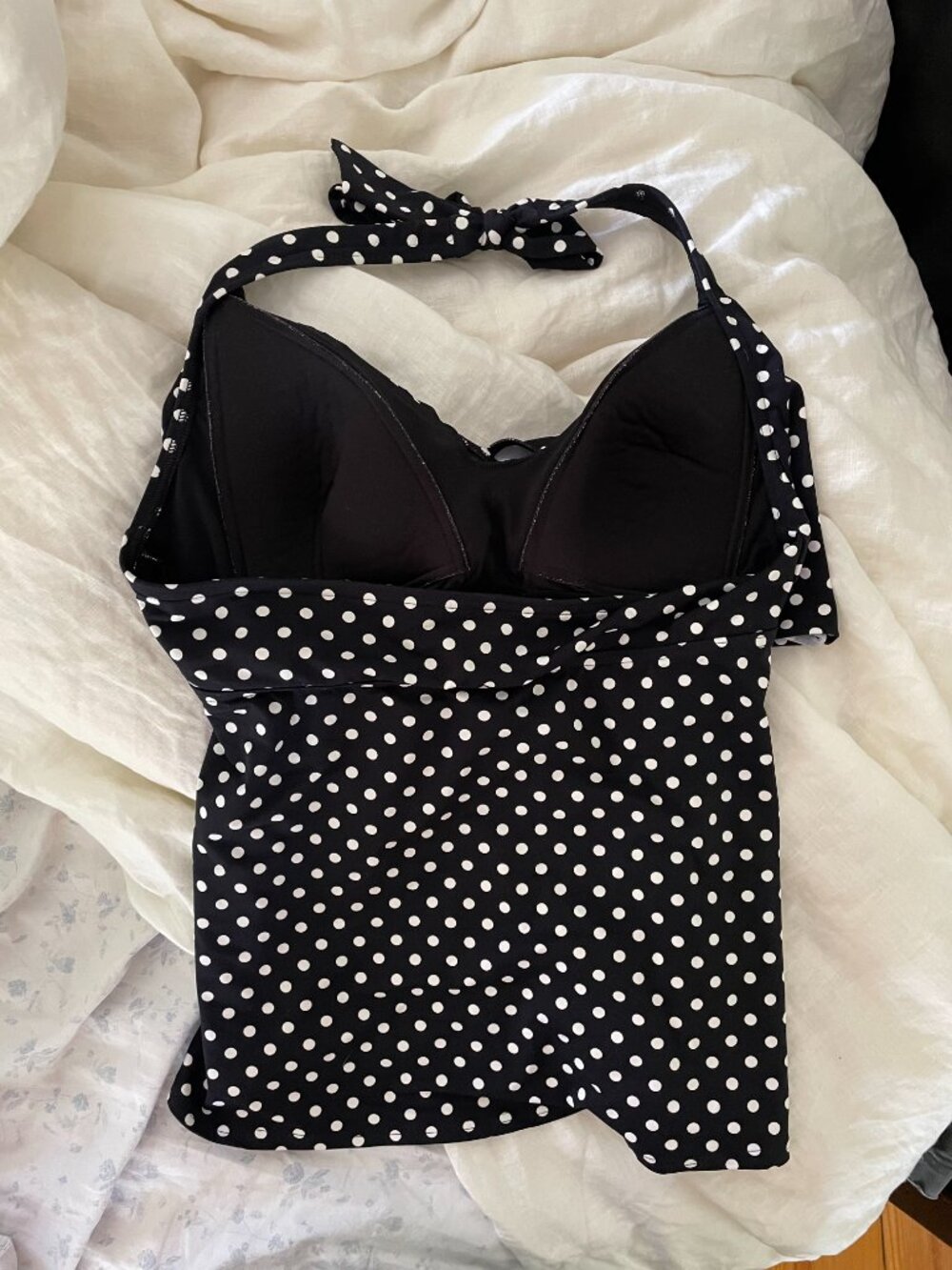 LANDS END 2-piece polka dot skirt swimsuit, sz 10 - Picture 5 of 9